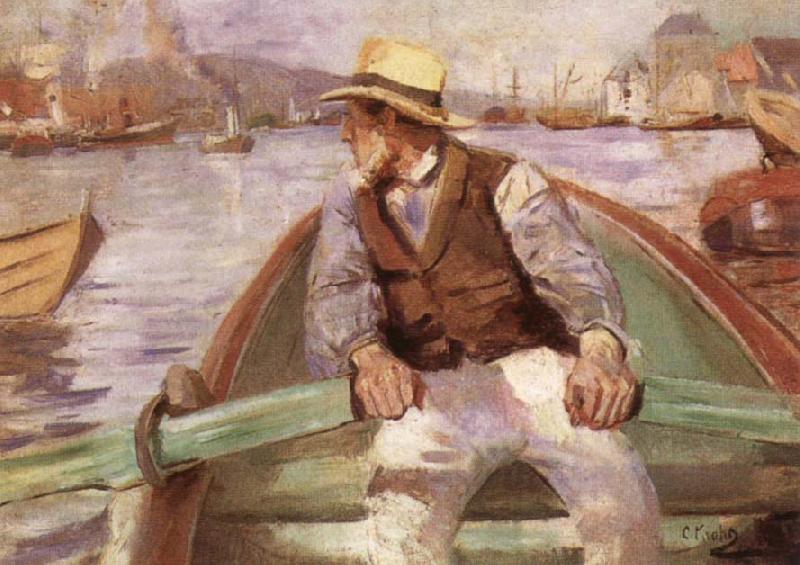 Christian Krohg Look ahead,the harbour at Bergen China oil painting art